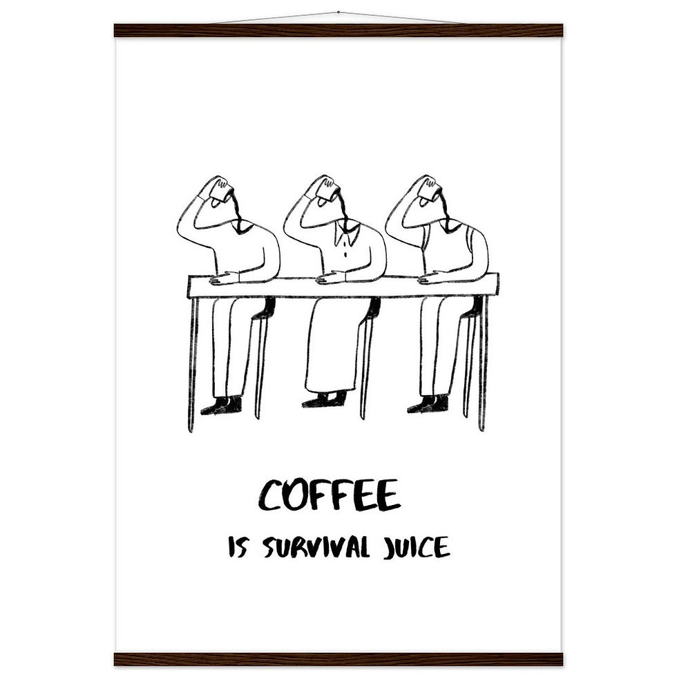 Miniature : COFFEE IS SURVIVAL JUICE - Art Print mit Leisten