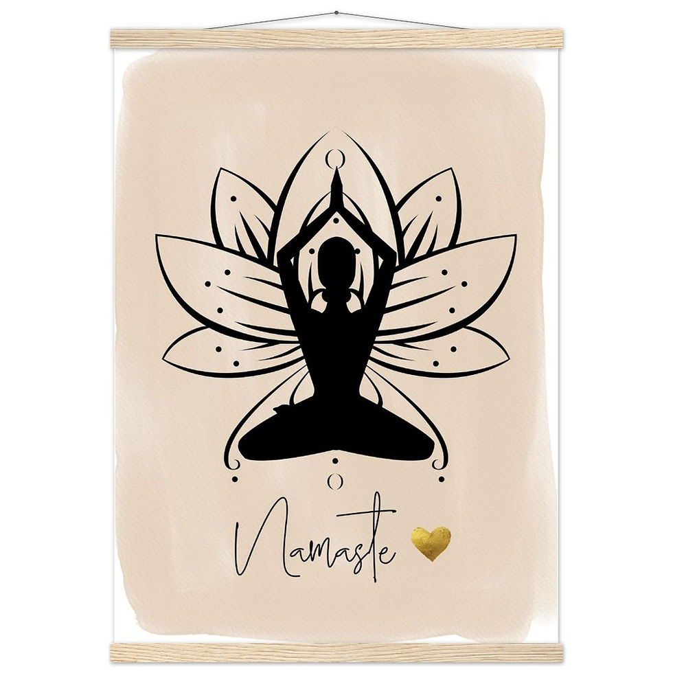 Miniaturbild: Namaste & Lotusblüte - Art Print mit Leisten