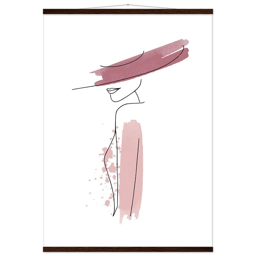 Miniaturbild: Frau im Stil von Line Art - Art Print mit Leisten