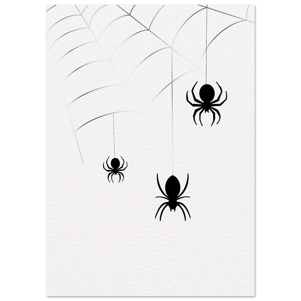 Miniature : Spooky Spider Web Trio - Minimalist Halloween Art Print in Your Choice of Size