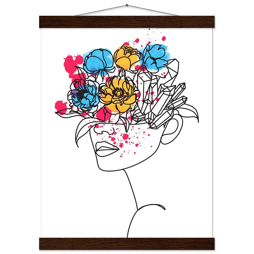 Thumbnail: Line Art Frau VI - Art Print mit Leisten