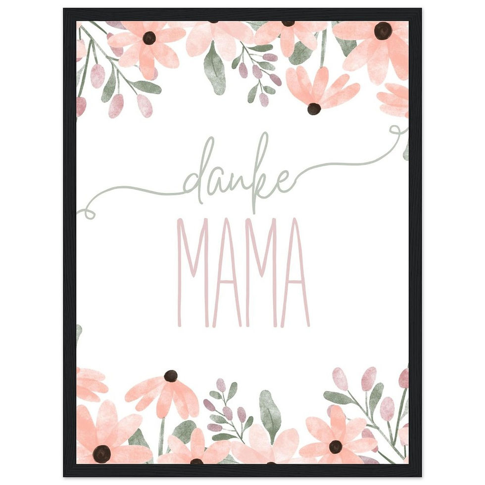Thumbnail: danke Mama - Art Print mit Holzrahmen