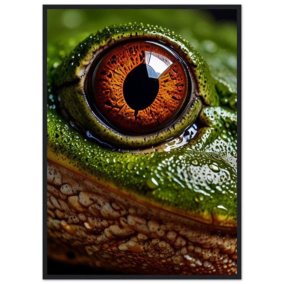 Miniature : Frog Eye - Art Print mit Holzrahmen