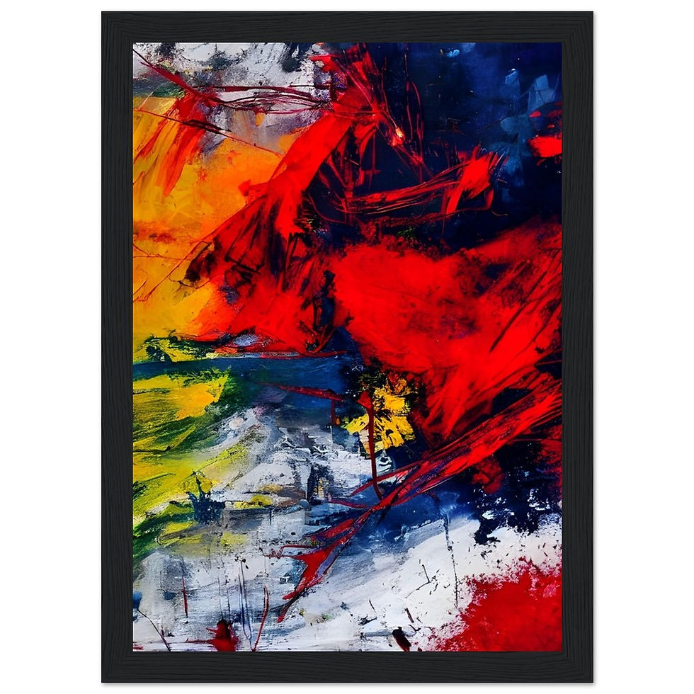 Abstracktes Wandbild XII - Art Print mit Holzrahmen