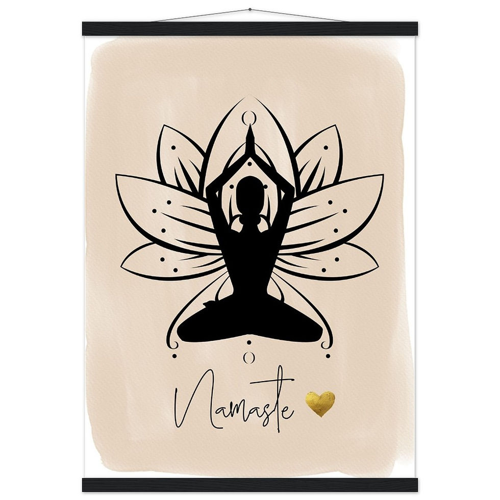 Miniaturbild: Namaste & Lotusblüte - Art Print mit Leisten