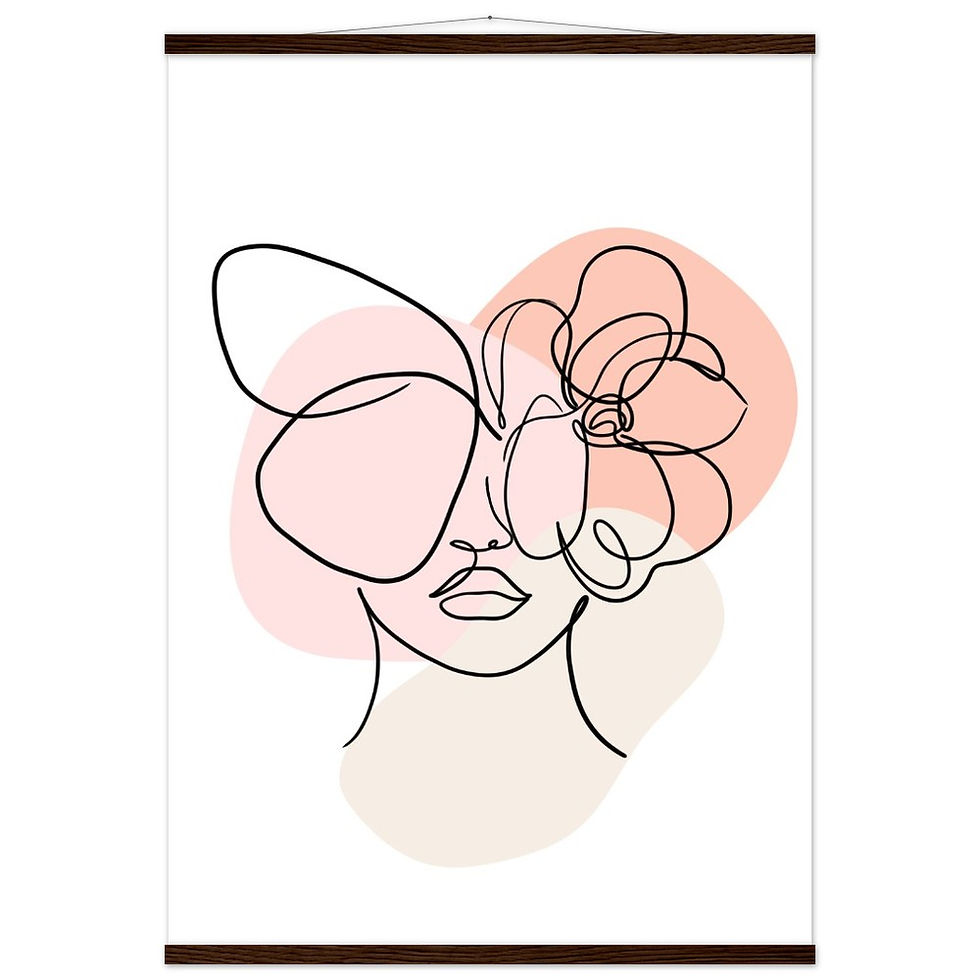 Miniaturbild: Frau im Stil von Line Art III - Art Print mit Leisten