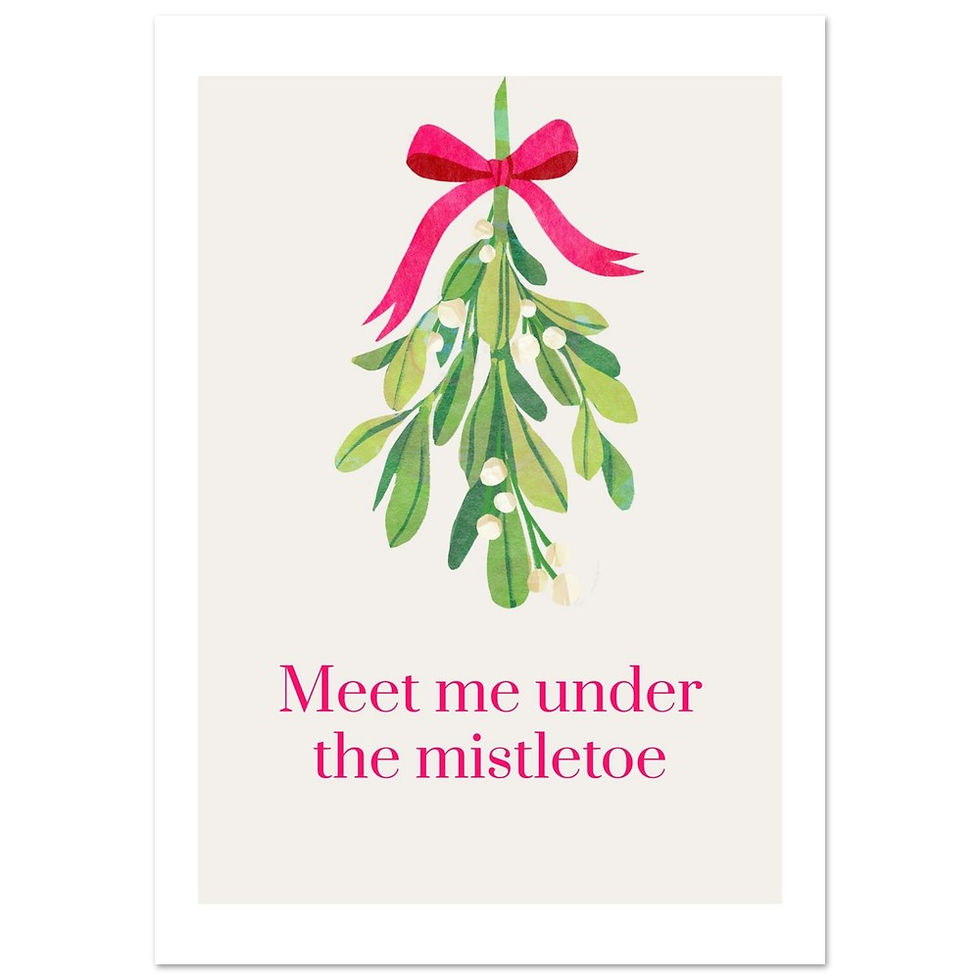 Mistletoe Kiss - Festive Art Print in Multiple Sizes
