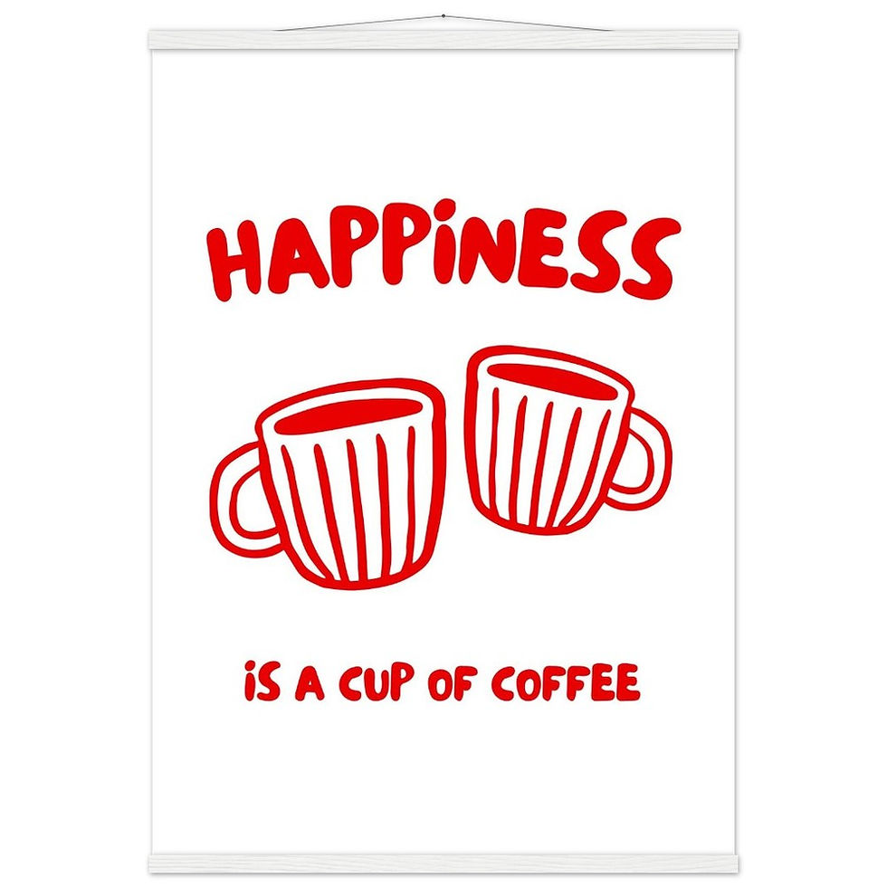 Miniature : HAPPINESS IS A CUP OF COFFEE - Art Print mit Leisten