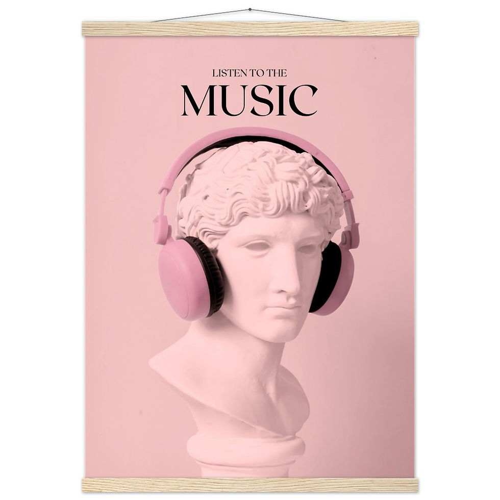 Thumbnail: LISTEN TO THE MUSIC - Art Print mit Leisten