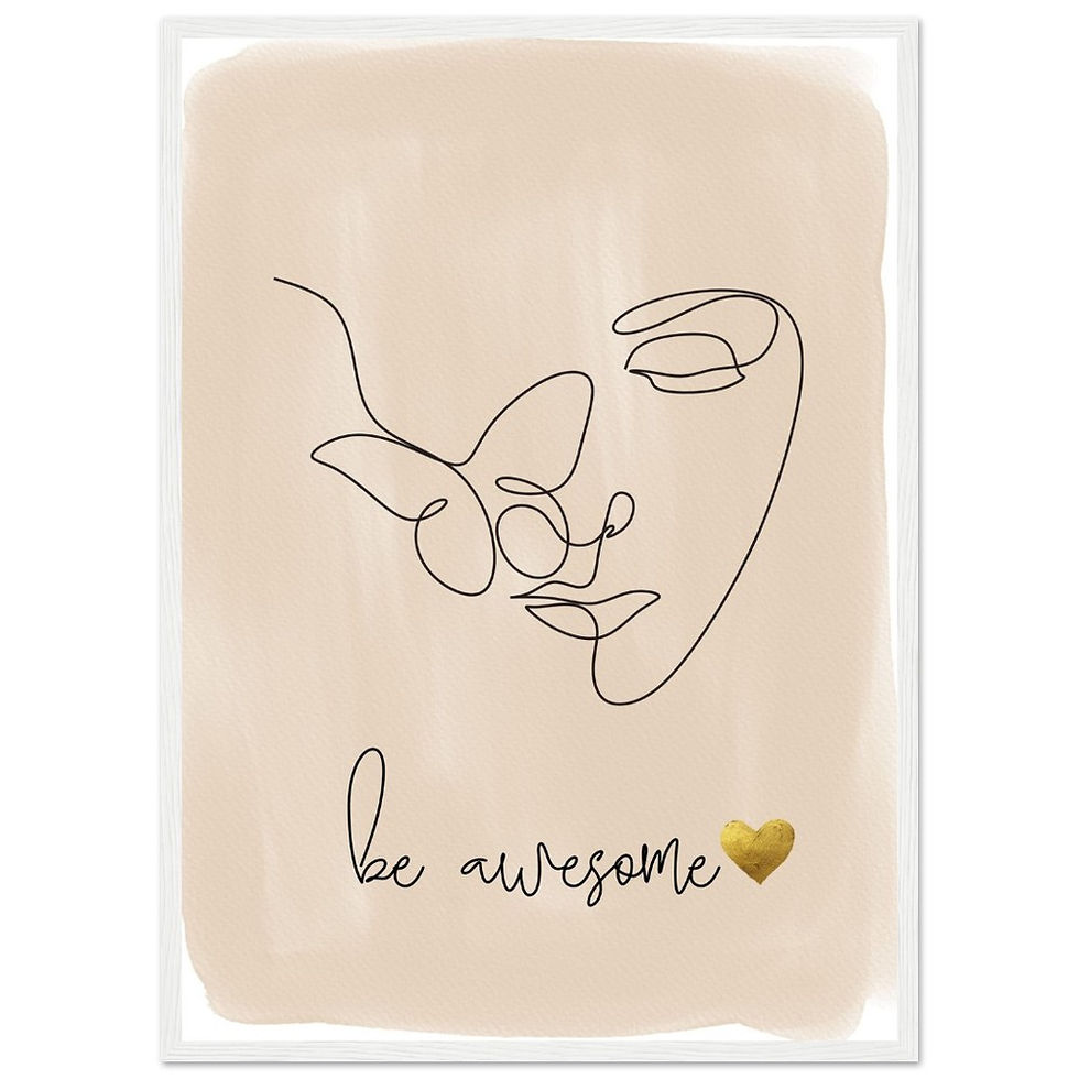 Thumbnail: be awesome - Art Print mit Holzrahmen