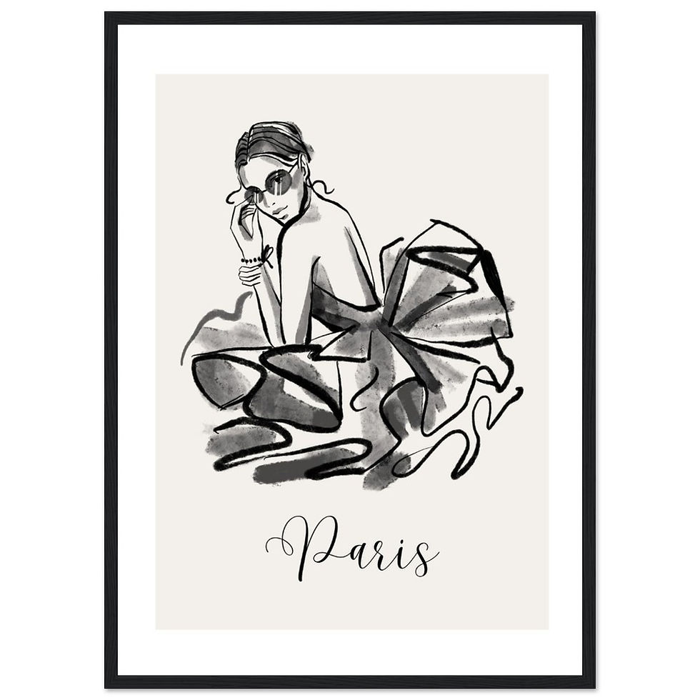 Miniaturbild: Mode in Paris - Art Print mit Holzrahmen
