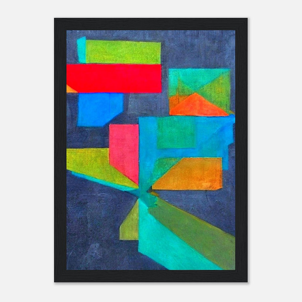 Miniatura: Abstracktes Wandbild XVI - Art Print mit Holzrahmen