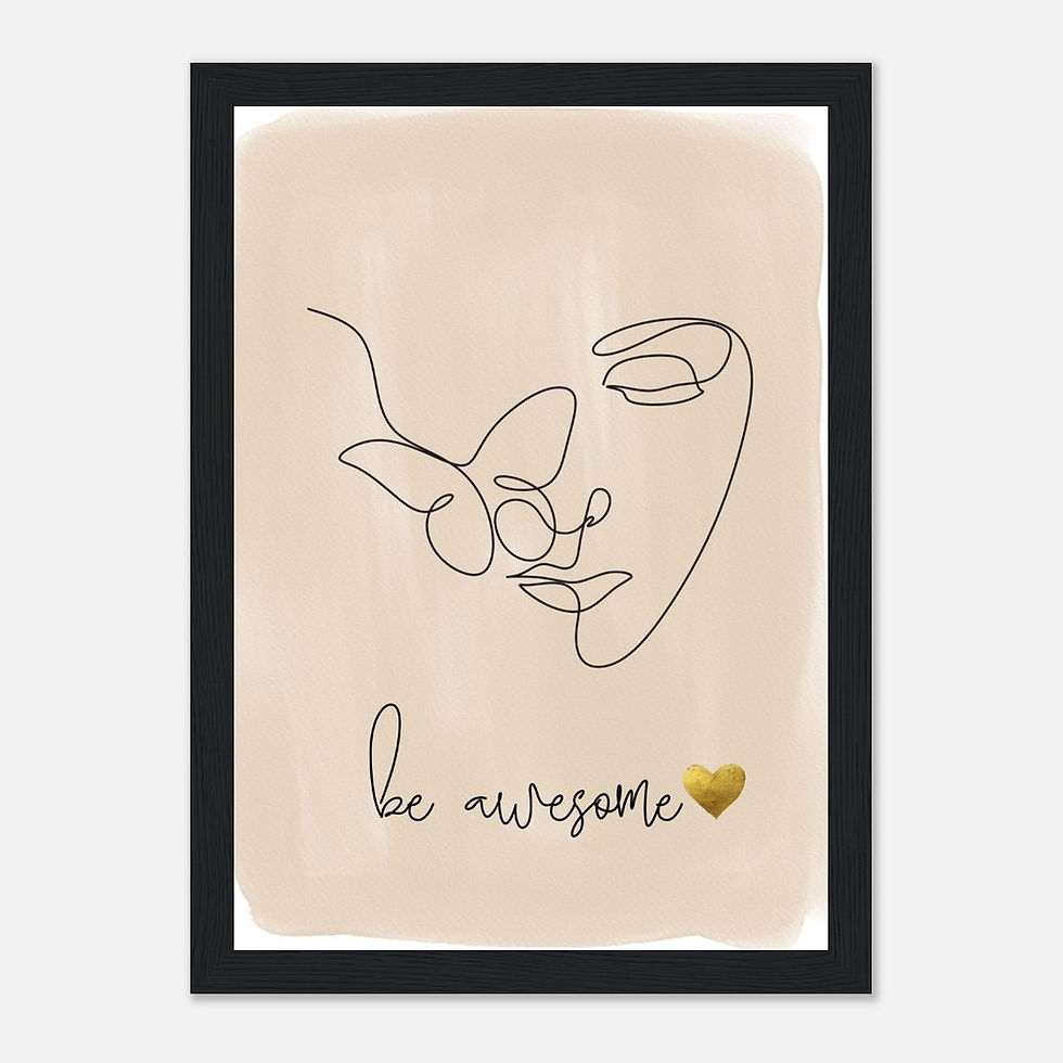Thumbnail: be awesome - Art Print mit Holzrahmen