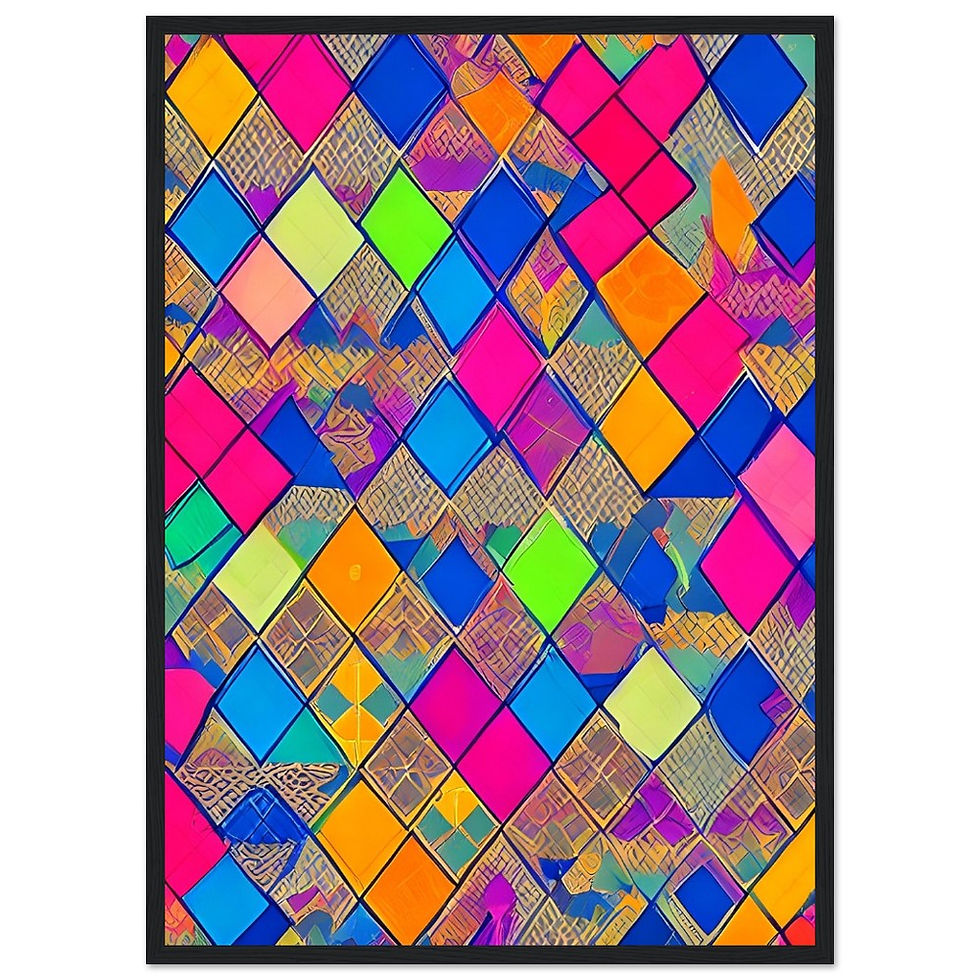 Miniature : Abstracktes Wandbild VIII - Art Print mit Holzrahmen