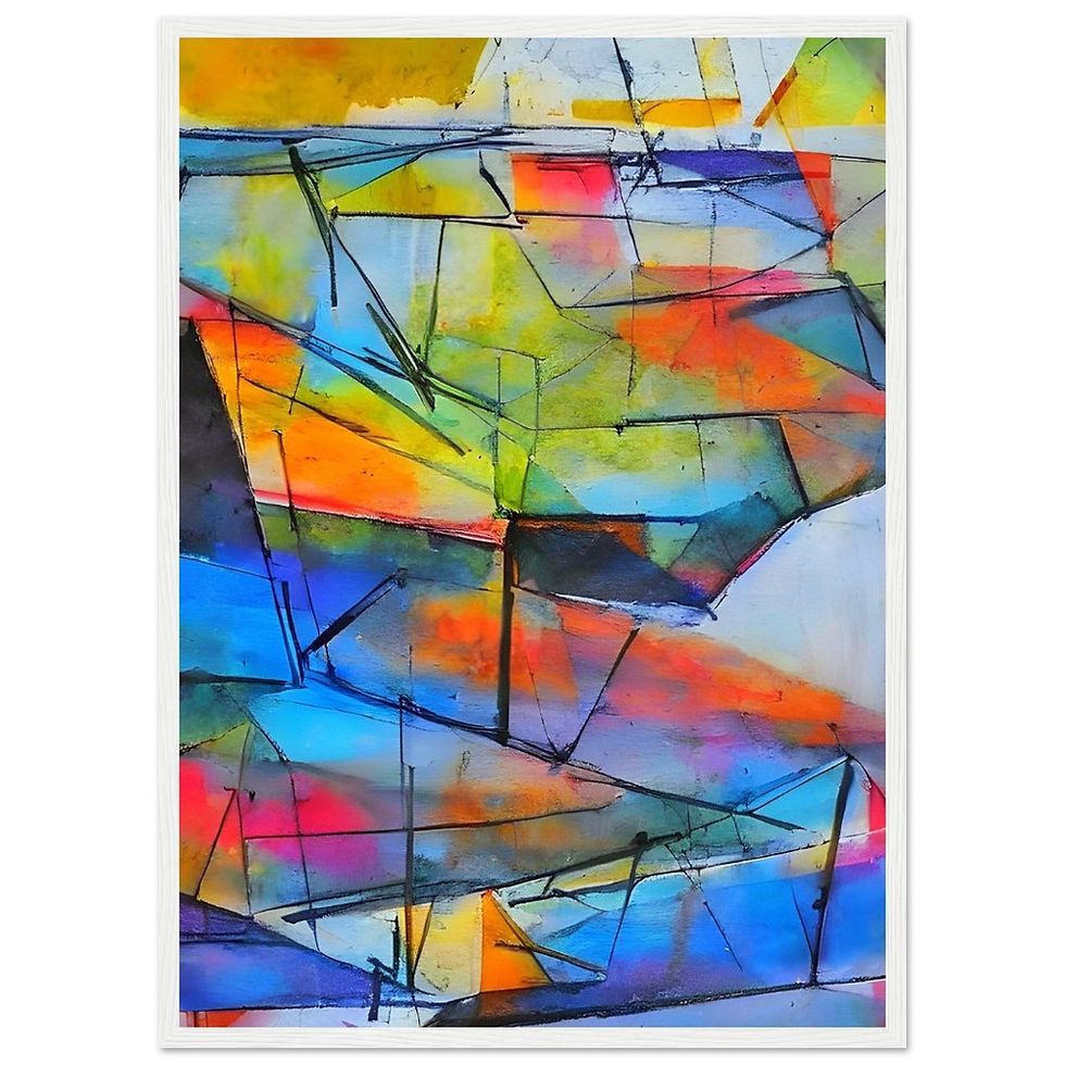 Miniature : Abstracktes Wandbild X - Art Print mit Holzrahmen