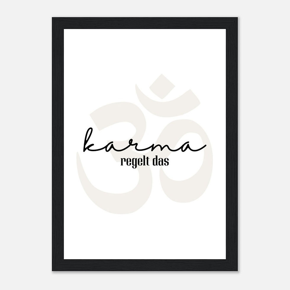 Miniatura: Karma regelt das. Yoga Design. Om Namaste - Art Print mit Holzrahmen