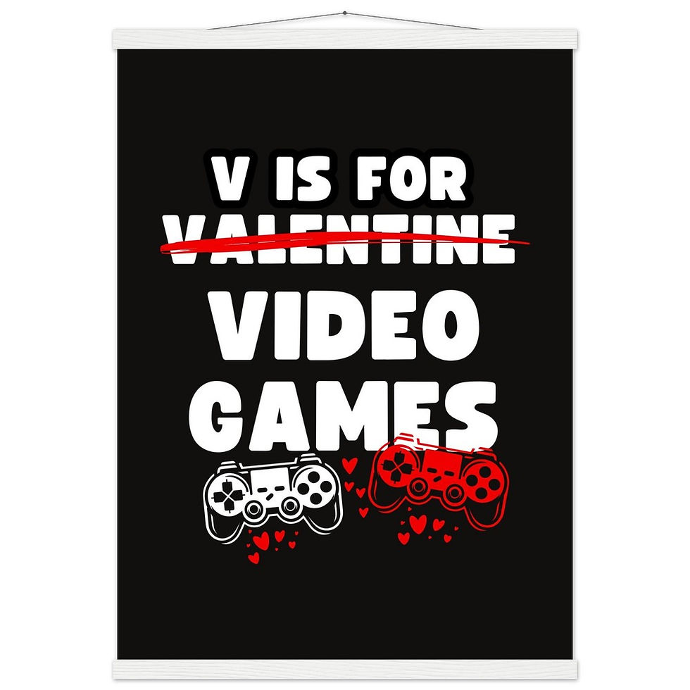 Thumbnail: V is for Video Games - Art Print mit Leisten