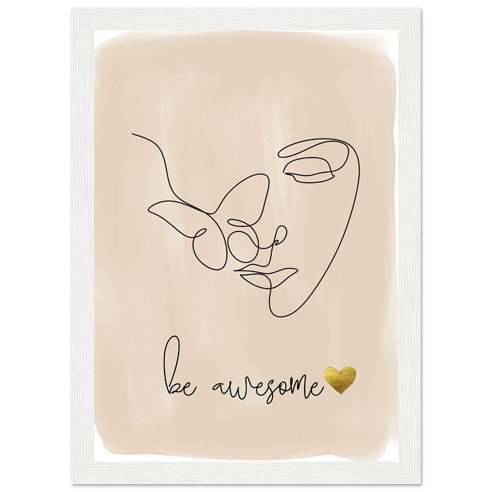Thumbnail: be awesome - Art Print mit Holzrahmen