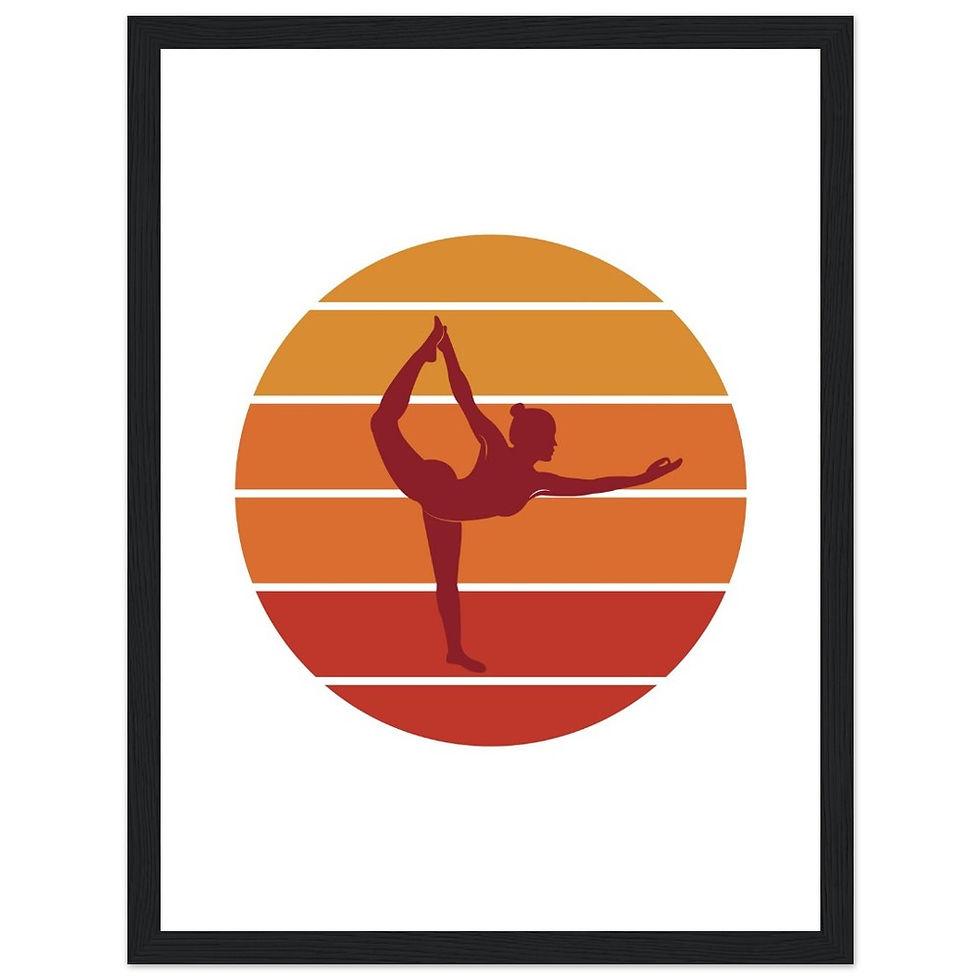 Thumbnail: Yoga Silouette Frau Tänzer - Art Print mit Holzrahmen