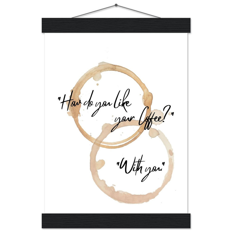 Kaffee-Liebe Art Print mit Leisten - "How do you like your Coffee? With you."