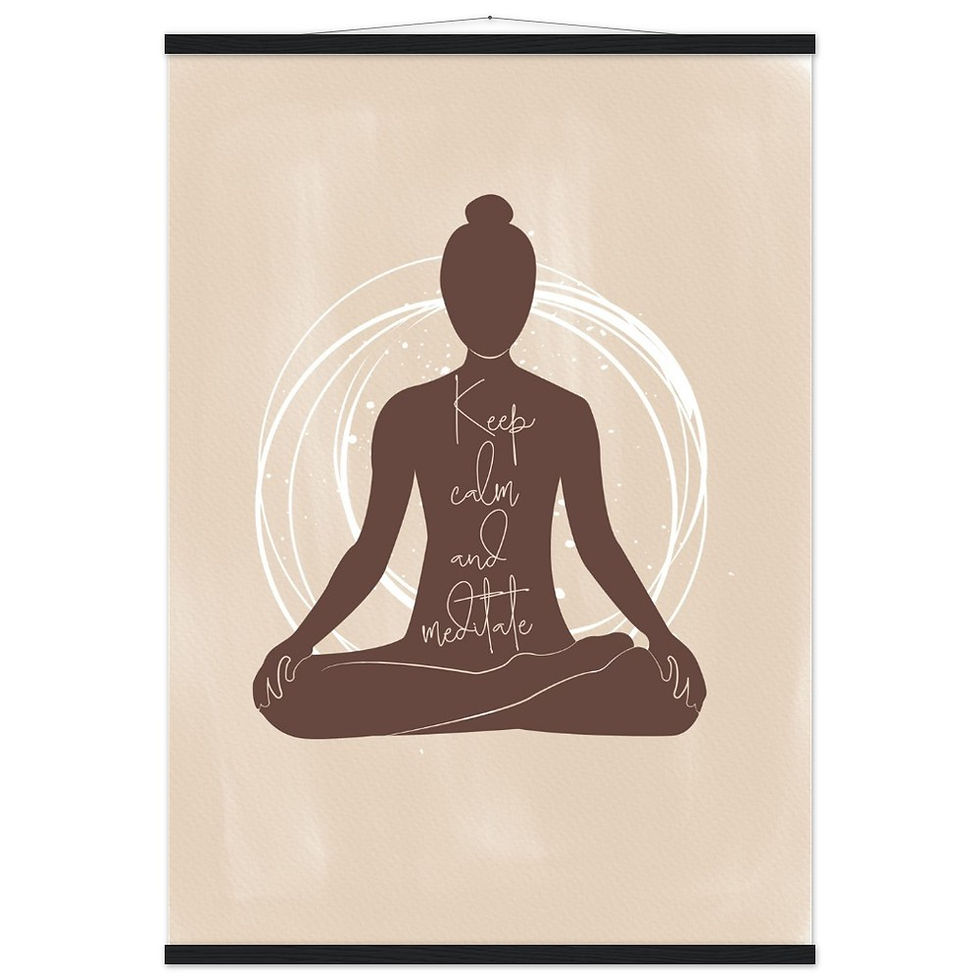 Miniature : Keep calm and meditate - Art Print mit Leisten