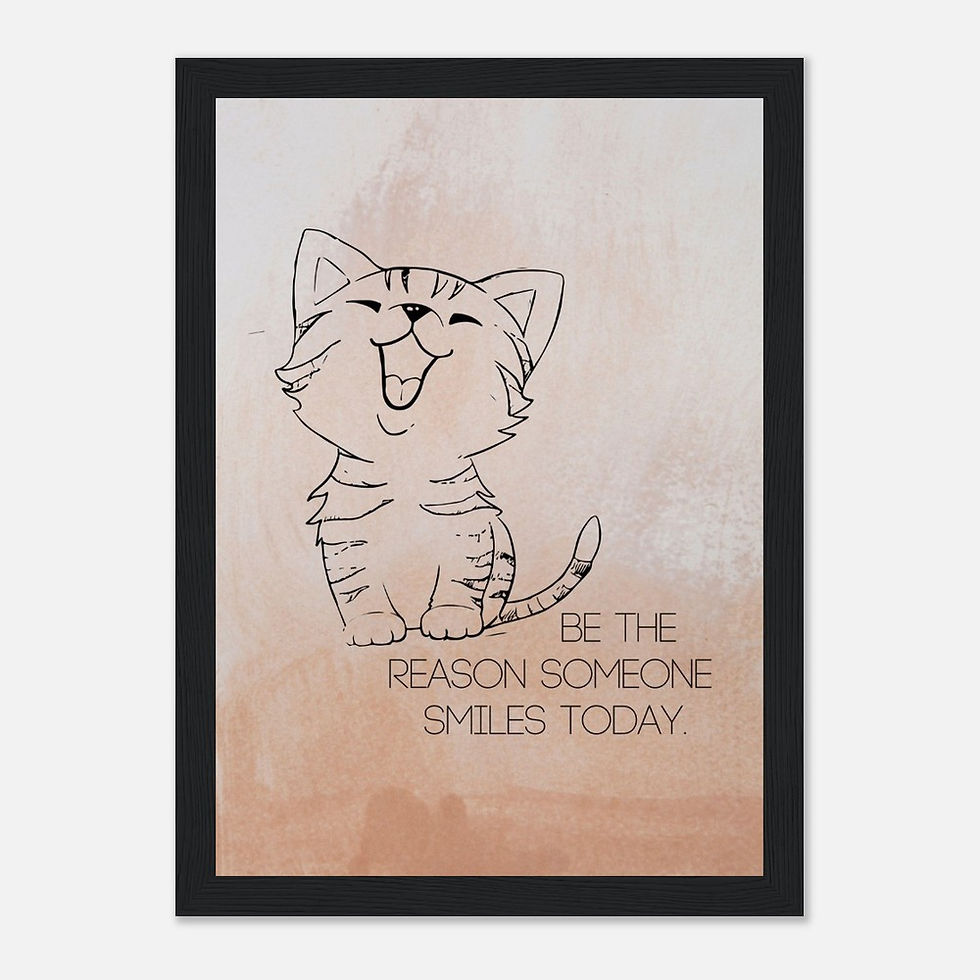 Miniaturbild: BE THE REASON SOMEONE SMILES TODAY - Art Print mit Holzrahmen