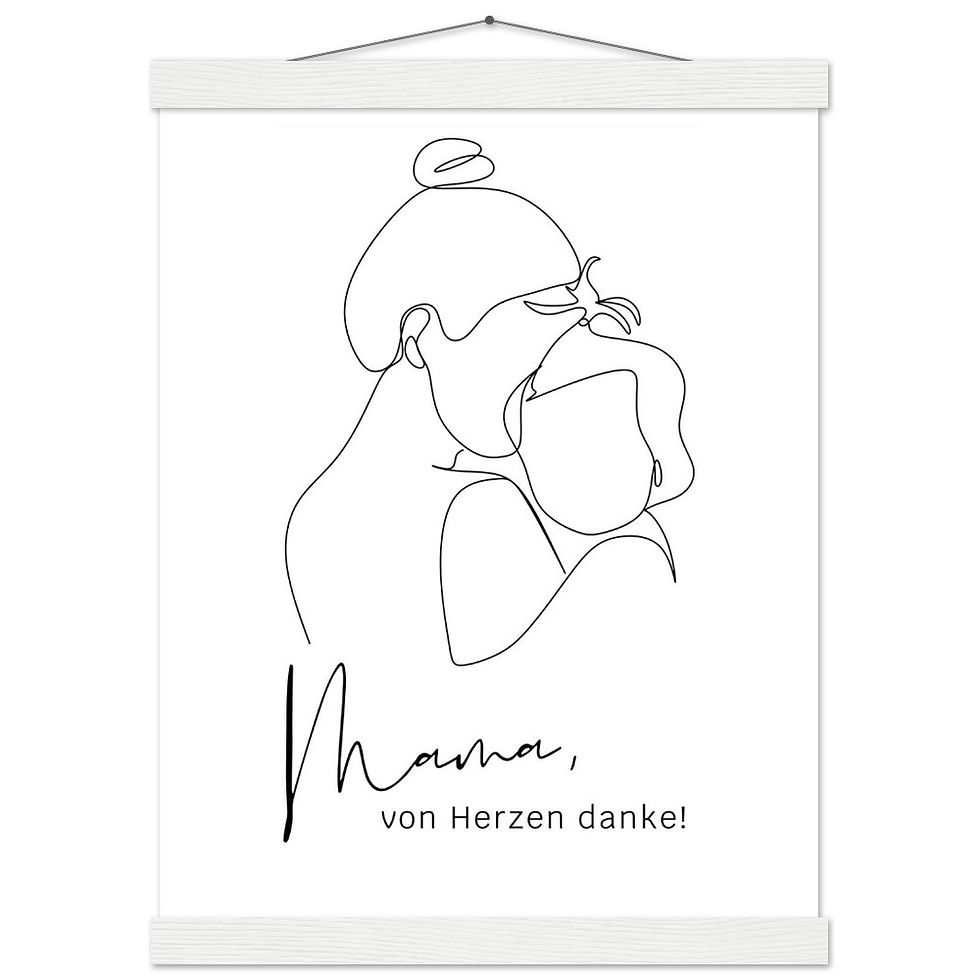 Thumbnail: Mama, von Herzen danke! - Art Print mit Leisten