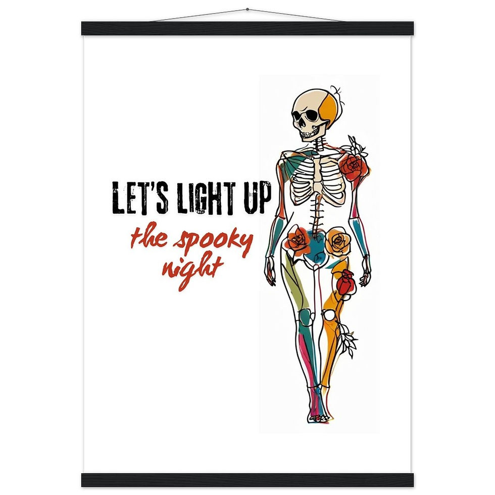 Thumbnail: LET'S LIGHT UP the spooky night - Art Print mit Leisten