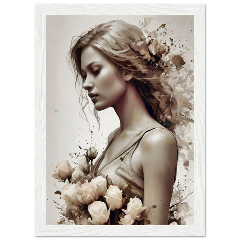 Miniaturbild: Flower Girl - Art Print mit Holzrahmen
