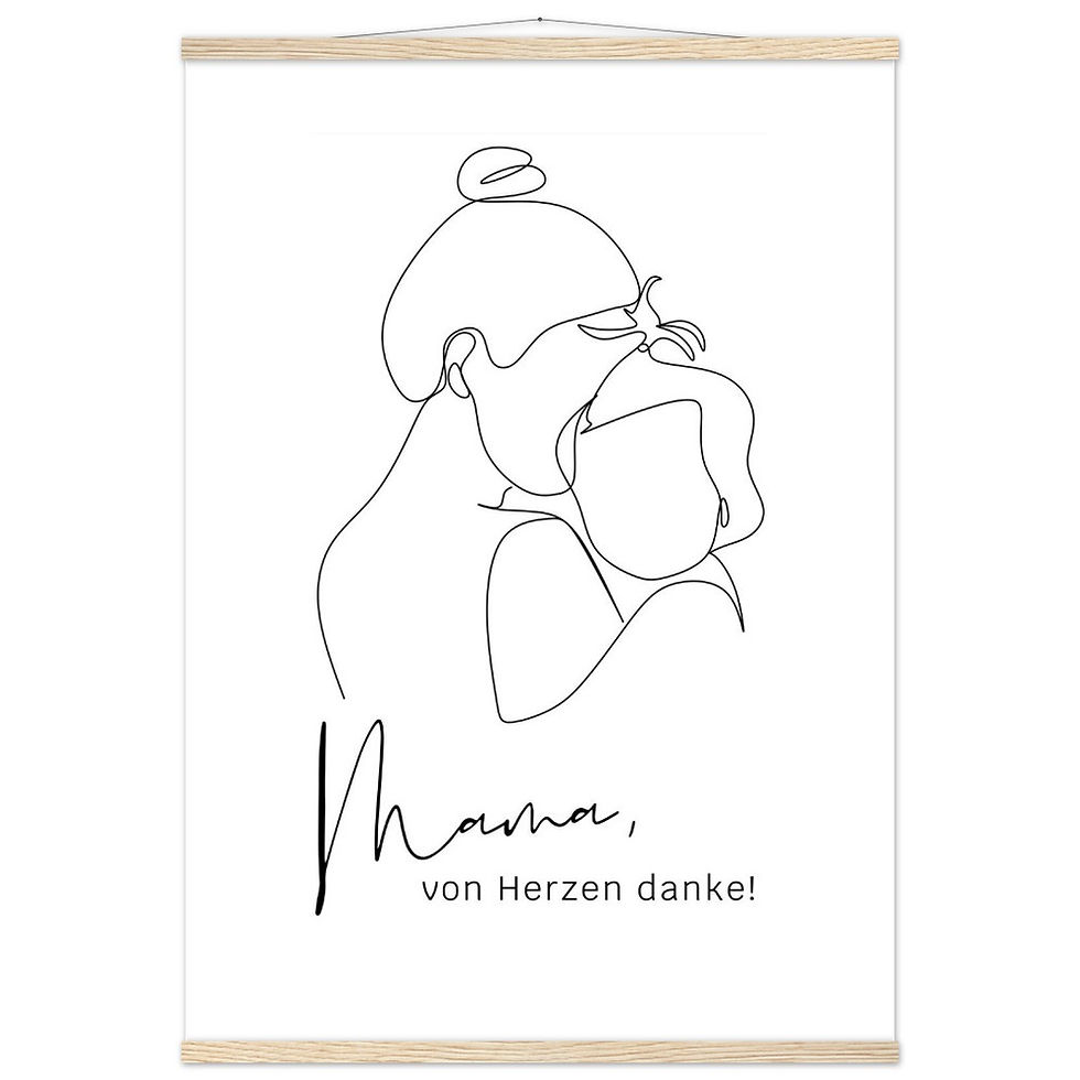 Thumbnail: Mama, von Herzen danke! - Art Print mit Leisten
