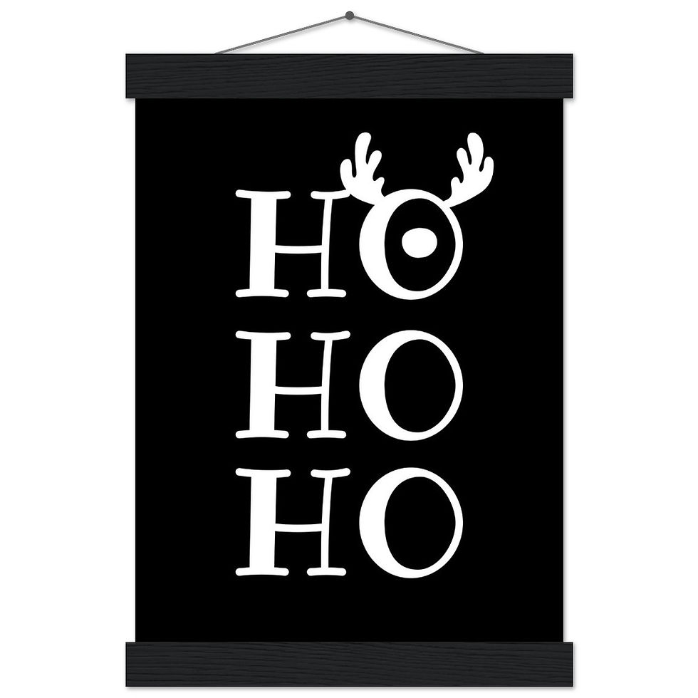 Thumbnail: HO HO HO - Art Print mit Leisten