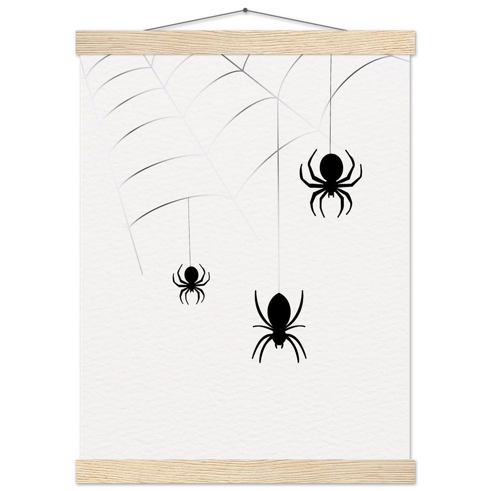 Thumbnail: Spinnennetz-Schatten – Mysteriöser Art Print mit Leisten