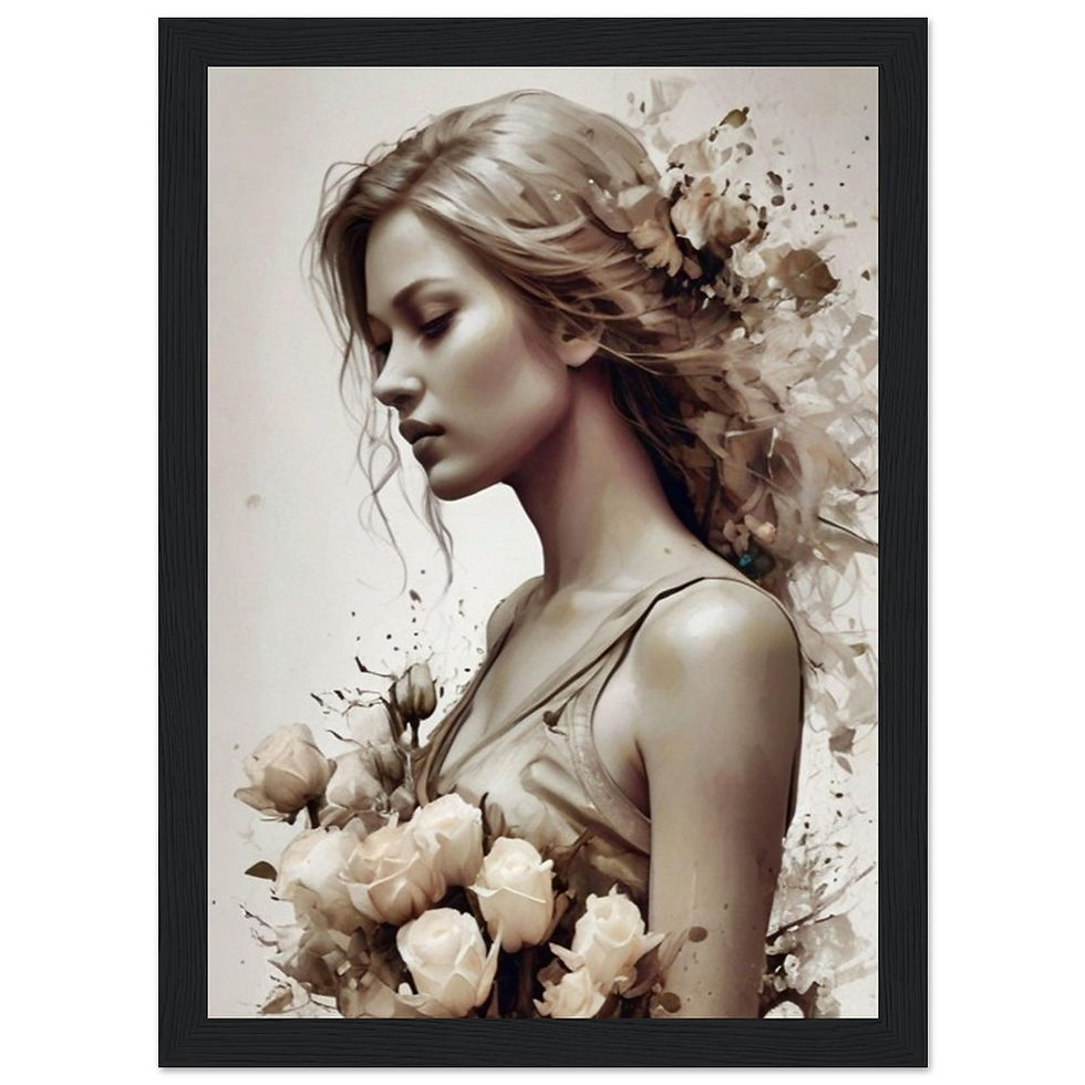 Miniaturbild: Flower Girl - Art Print mit Holzrahmen