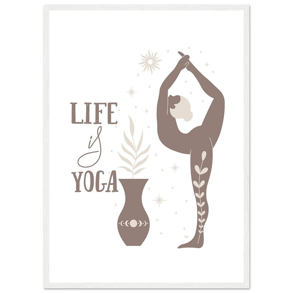 Thumbnail: LIFE is YOGA - Art Print mit Holzrahmen