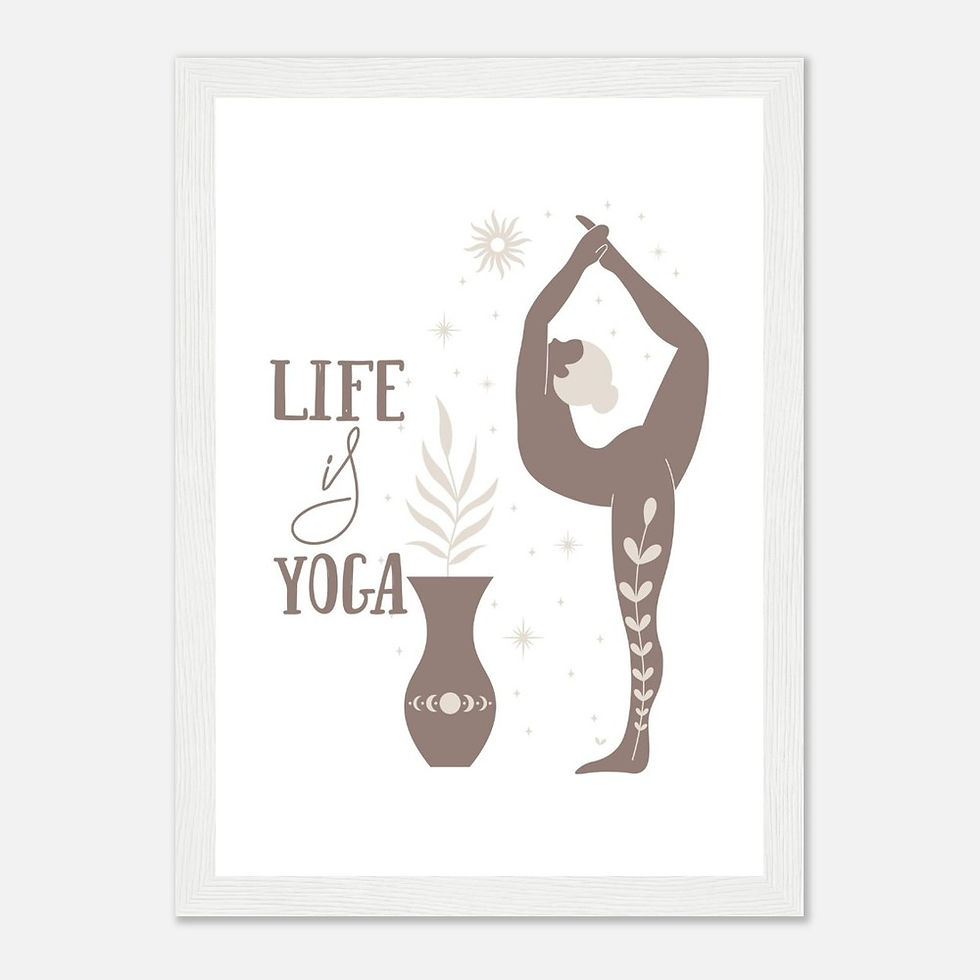 Thumbnail: LIFE is YOGA - Art Print mit Holzrahmen