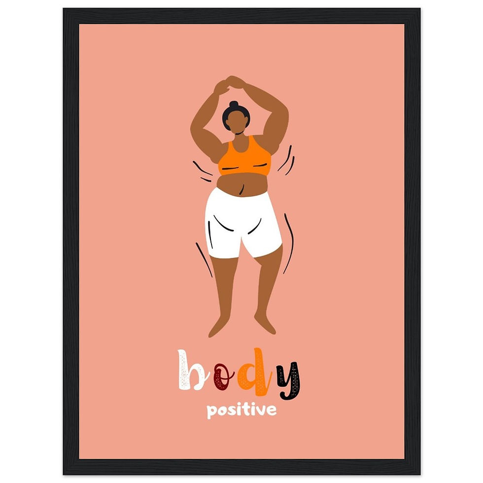 Miniaturbild: body positive - Art Print mit Holzrahmen