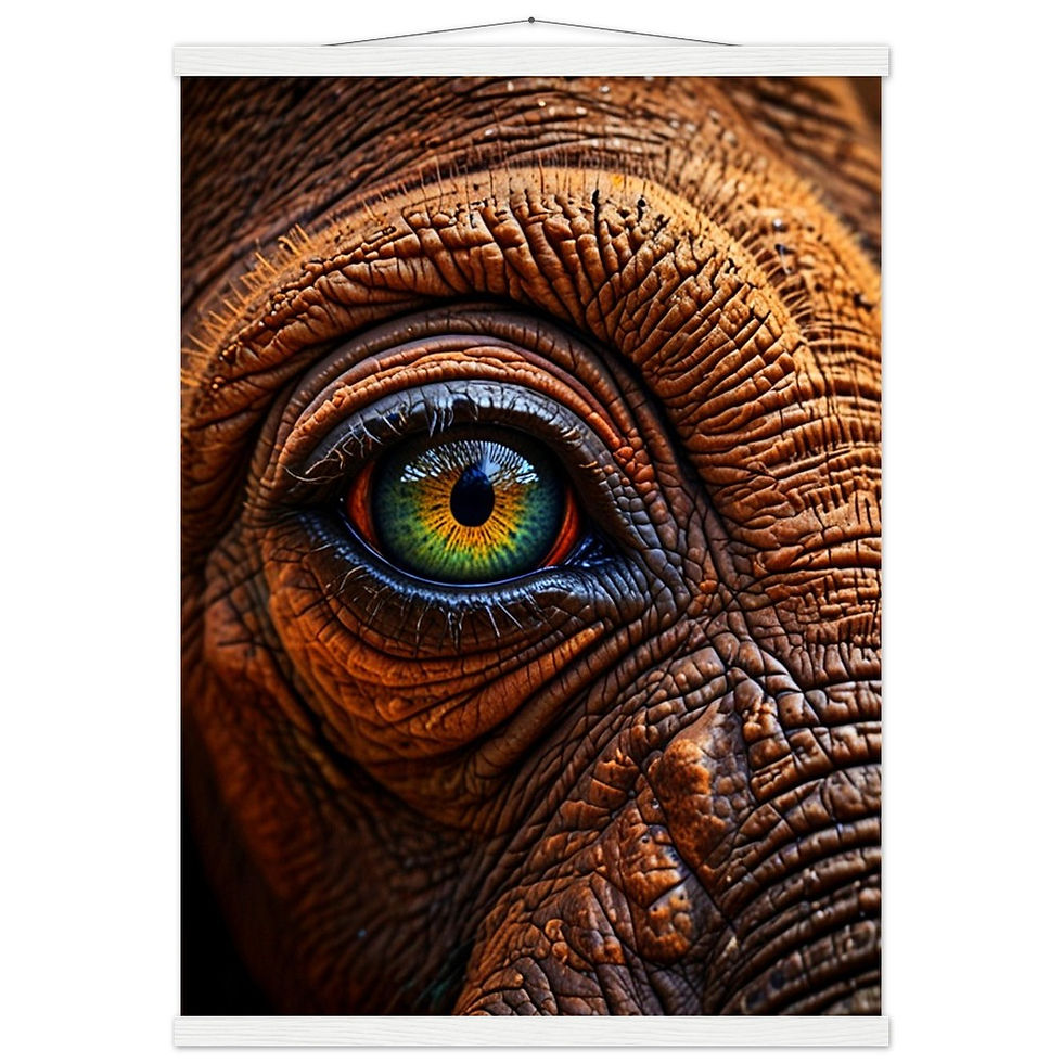 Thumbnail: Elephant Eye - Art Print mit Leisten