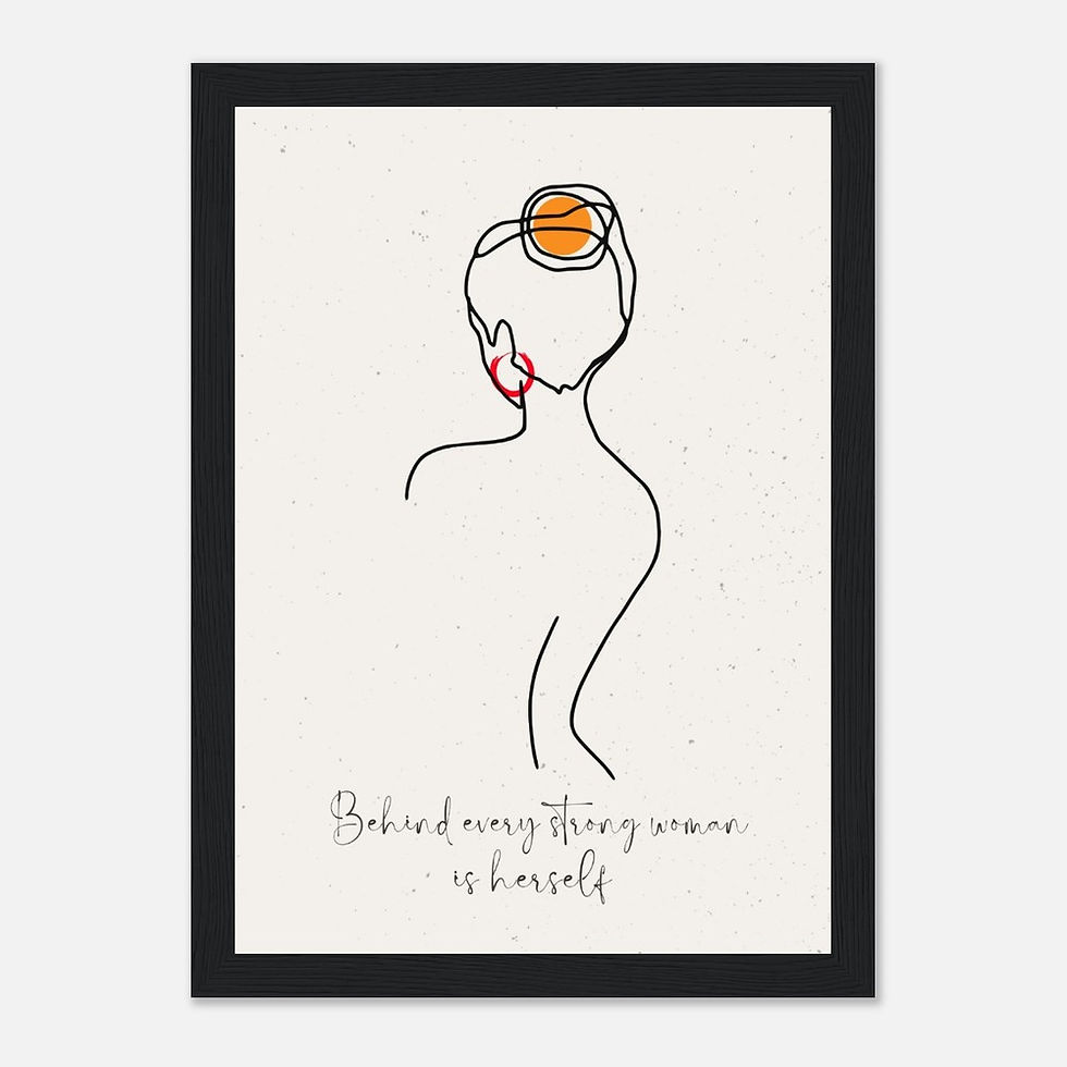 Miniature : Behind every strong woman is herself - Art Print mit Holzrahmen