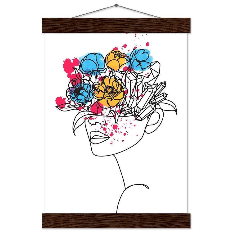 Thumbnail: Line Art Frau VI - Art Print mit Leisten