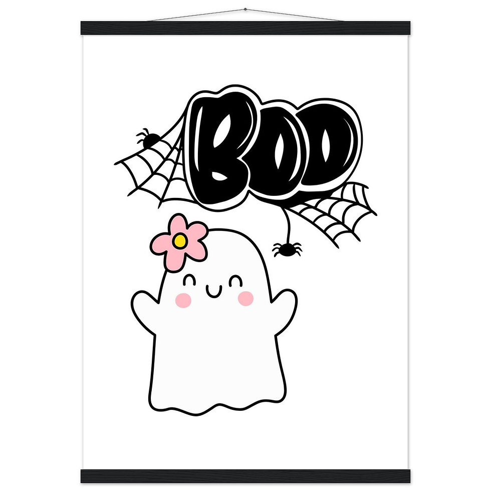 Thumbnail: Boo-tiful Geist Art Print – Süßer Halloween-Wandhalter in Wunschgröße und -stil