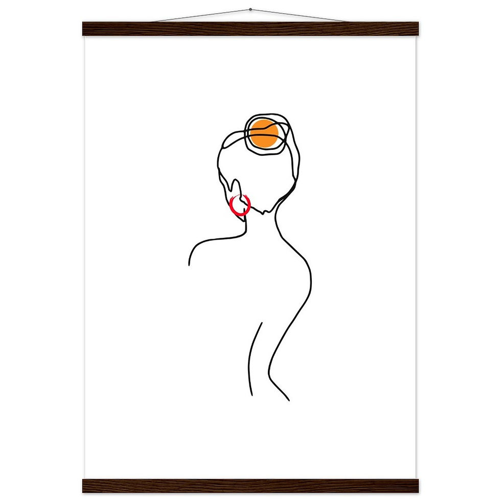 Thumbnail: Frau im Stil von Lineart IV - Art Print mit Leisten