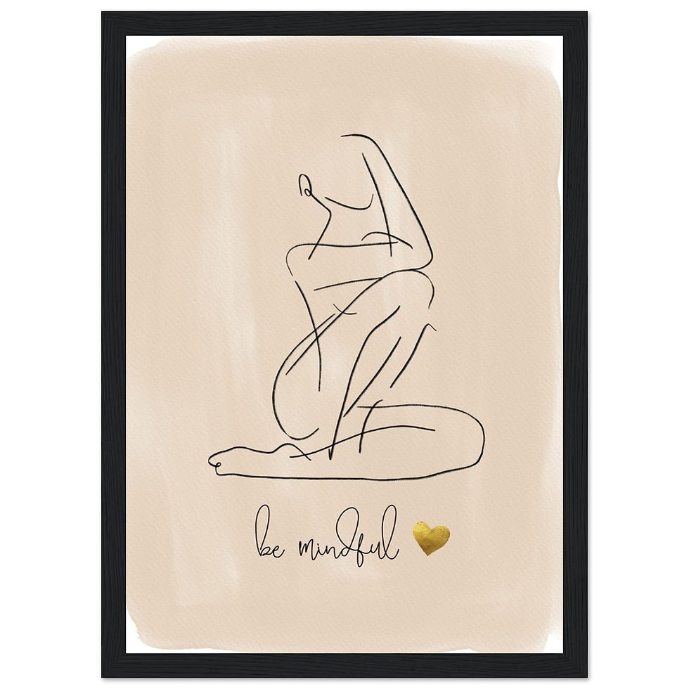be mindful - Art Print mit Holzrahmen