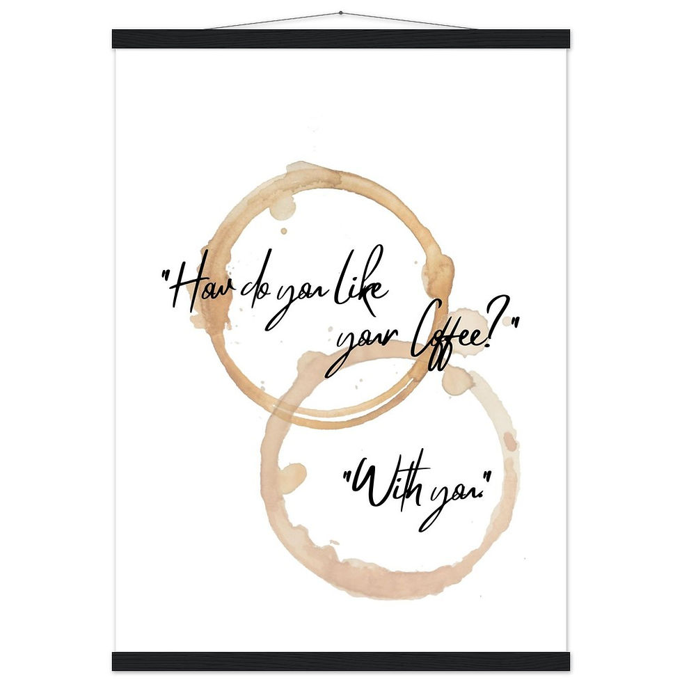 Miniature : Kaffee-Liebe Art Print mit Leisten - "How do you like your Coffee? With you."