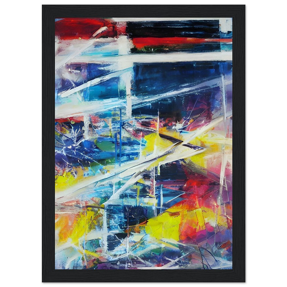 Miniatura: Abstracktes Wandbild XIV - Art Print mit Holzrahmen