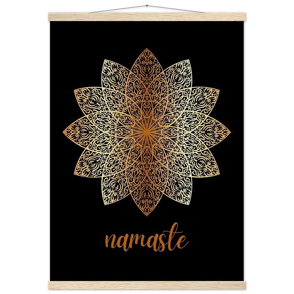 Miniature : Goldenes Namaste - Art Print mit Leisten