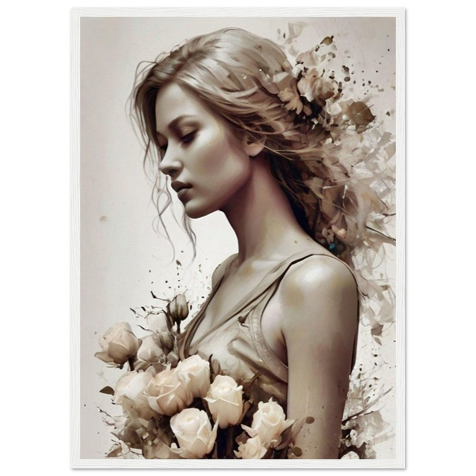 Miniature : Flower Girl - Art Print mit Holzrahmen