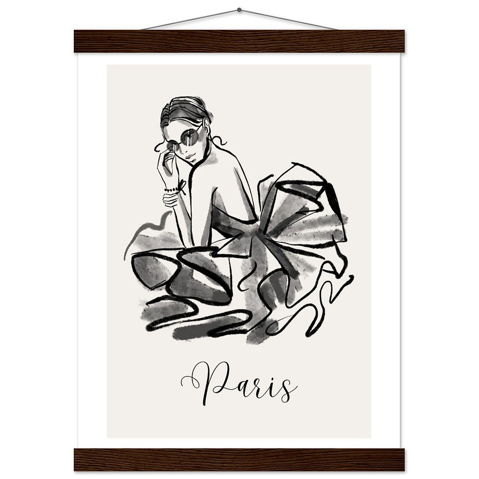 Thumbnail: Mode in Paris - Art Print mit Leisten