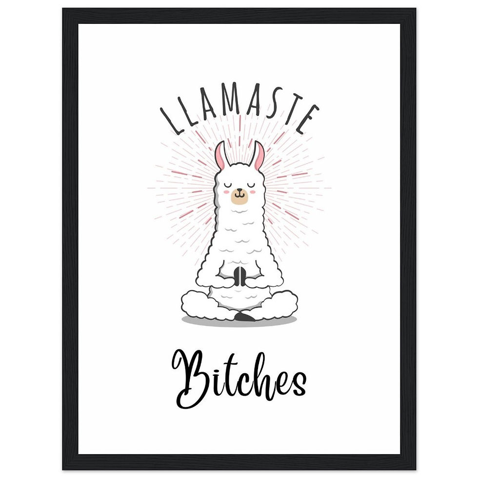 Miniaturbild: Lamaste Bitches - Art Print mit Holzrahmen