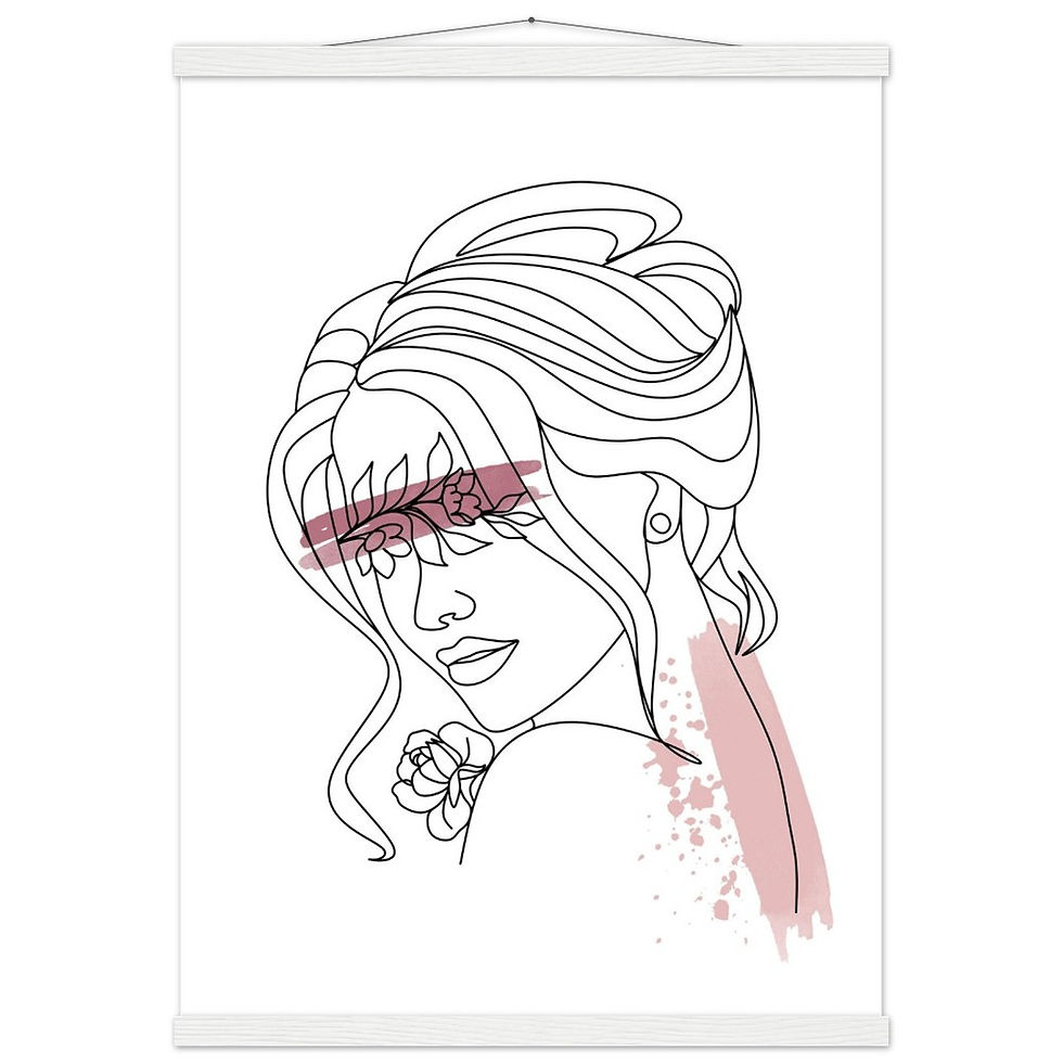 Miniature : Line Art Frau IV - Art Print mit Leisten