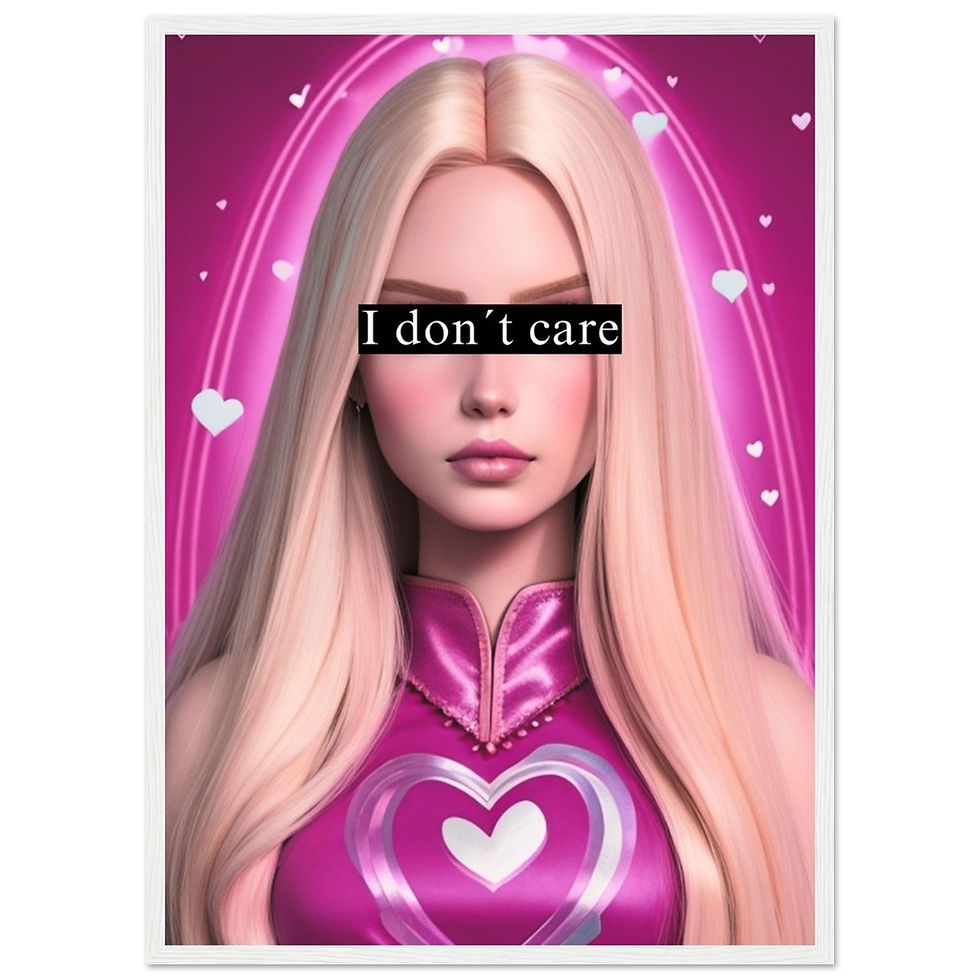 Miniaturbild: I don't care - Art Print mit Holzrahmen